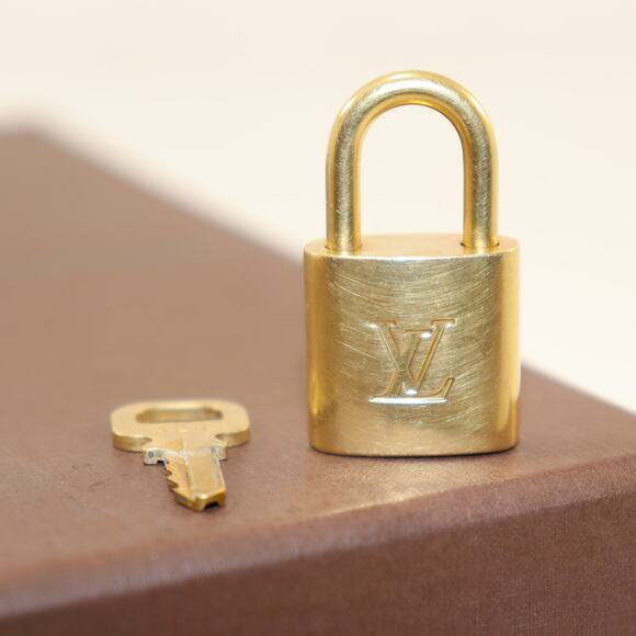 Louis Vuitton Brass Padlock & Key Set #324 Made in France - Picture 1 of 3